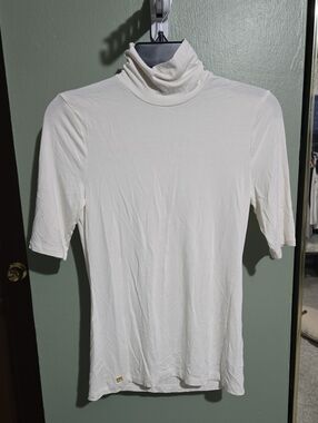 Ralph Lauren Women's White Turtleneck Short-Sleeve Top